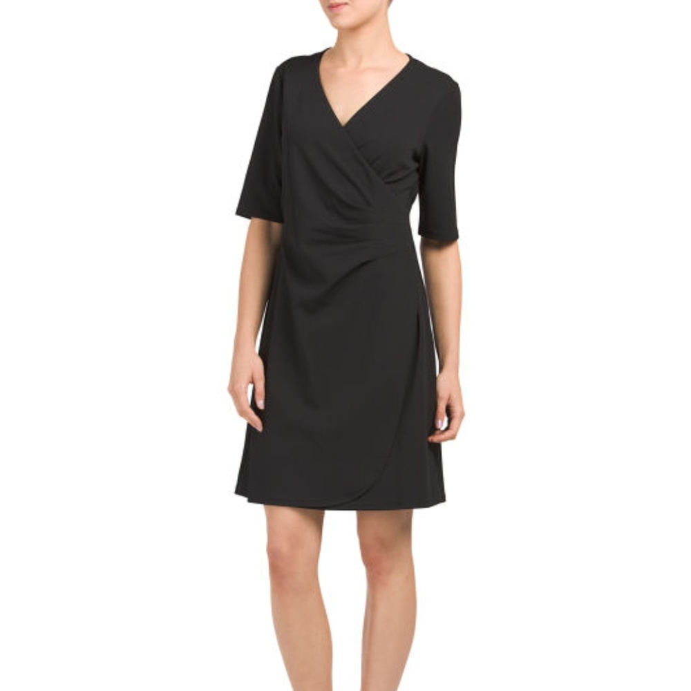 Adrianna Papell Side Ruched Sleeve Dress